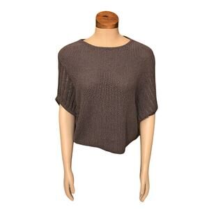 GAP Short Sleeve Sweater Sz Medium M Gray‎ Cropped NWT New $59.99 MSRP Boho